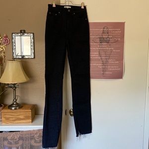 ZARA; brand new, dark washed straight jeans, size 4